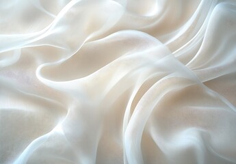 Poster - Gentle Swirl of White Sheer Fabric Displaying Elegance and Flow : Generative AI