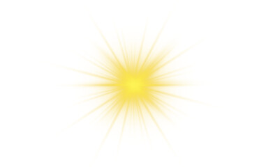 Wall Mural - star yellow, sun rays, multicolor sparks sparkle. lights flare, png, star flash light, sun rays. rea