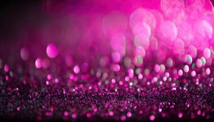 Poster - vibrant pink glitter with bokeh effect, abstract sparkling texture for luxury background, festive decoration, glamour design

