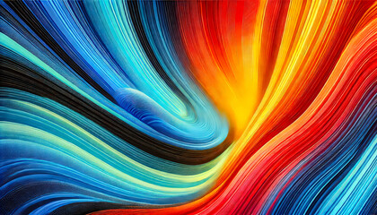 Aufkleber - This artwork features a striking fusion of vibrant colors swirling together, creating a sense of movement and energy that captivates the viewer\'s attention