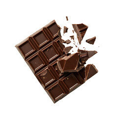Wall Mural - High-Resolution Broken Chocolate Bar PNG Image on Transparent Background