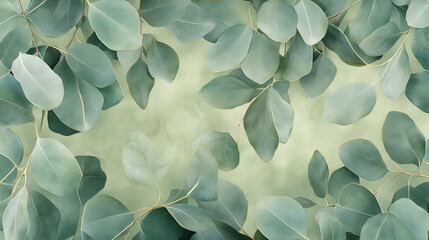 Wall Mural - leaves with a soft matte texture, radiating a calming and aromatic presence