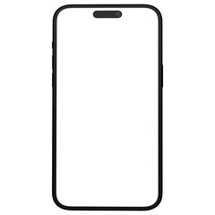 Wall Mural - photo of smartphone without background. white screen. black color. template for mockup