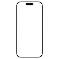 Wall Mural - photo of smartphone device without background and screen. frame only. white titanium color. template