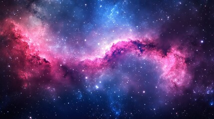 Wall Mural - celestial nebula a cosmic tapestry of pink and blue