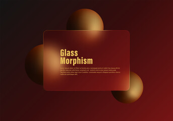 Wall Mural - glass morphism website landing page template. abstract background with glass partition and floating 