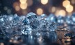© Kingphet - Icy abstract Christmas bokeh with crystal-like and hexagonal particles, bokeh effect, shine