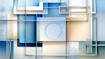Wall Mural - a geometric background with smooth color gradients in silver, white, and soft blue