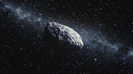Wall Mural - asteroid in space, cosmic rock in milky way galaxy