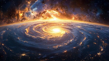 Wall Mural - celestial vortex earth from a galactic perspective