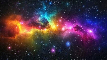 Wall Mural - vibrant nebula in deep space cosmic wonder and celestial beauty