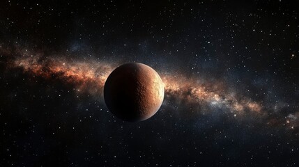Wall Mural - solitary planet against the milky way galaxy