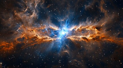 Wall Mural - cosmic nebula celestial burst of light and color