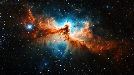 Wall Mural - cosmic nebula celestial wonder in vibrant hues