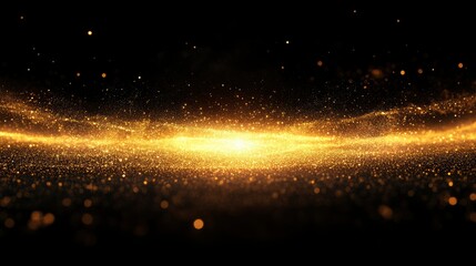 Wall Mural - golden stardust abstract background of sparkling particles and glowing light