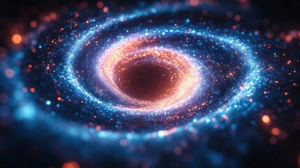 Wall Mural - cosmic swirl abstract galaxy nebula with glowing particles
