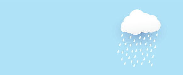 Wall Mural - cloud and rain, rainy season, weather nature background, flood natural disaster, vector illustration