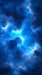 blue nebula, cosmos, cosmic background for futuristic art