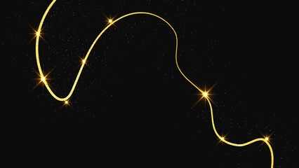 Wall Mural - gold glittering confetti wave and stardust