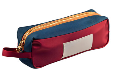 Poster - A fabric pencil case with a zipper, isolated on a empty plain background