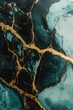 © malayeka - Teal and gold marble texture with detailed veins.