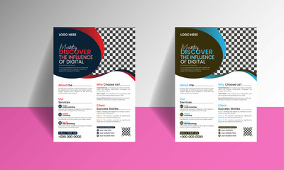Modern business flyer template, Corporate marketing business flyer, abstract business flyer and creative design, perfect for creative professional business, vector template.