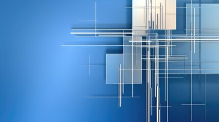 Wall Mural - a sleek blue background with subtle geometric shapes, including squares and crosses