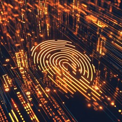 Fototapete - Glowing Cybersecurity Technology Circuits Futuristic Abstract Background with Bright Digital Patterns Microchips and Interconnected Data Flows