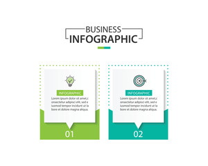 Wall Mural - 2 step process infographic template vector element