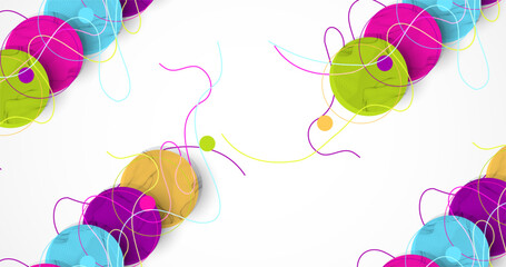 Leinwandbilder - Abstract colored background.  Wireframe circles. Modern science or technology art elements. Surface illustration. Vector.