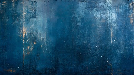 Aufkleber - Stunning abstract grunge background with a captivating textured surface featuring an aged and weathered metallic surface with peeling paint in moody shades of blue  This image exudes an atmospheric