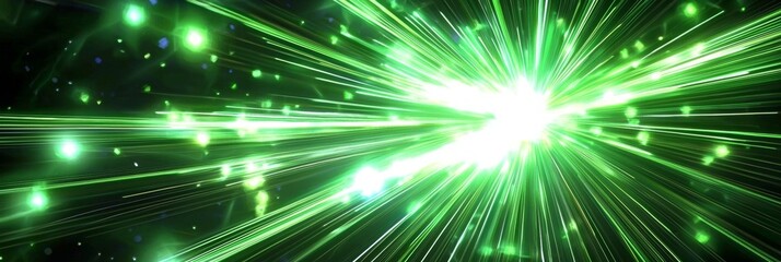Wall Mural - Abstract background showcasing a vibrant explosion of green light.