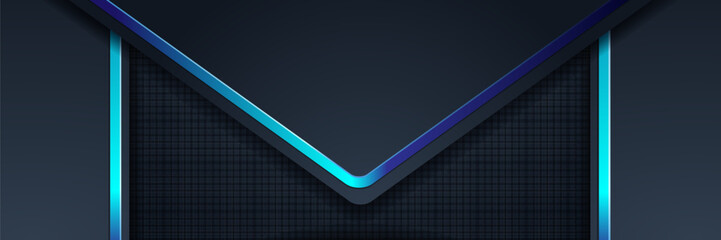 Abstract dark blue design with glowing lines, textured background, website banner