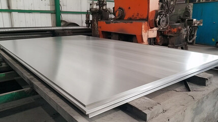 Aufkleber - Cold roll bar sheet displayed in a manufacturing facility Generative AI
