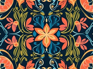 Wall Mural - Whimsical Blooms: Vintage-Inspired Seamless Floral Patterns for Timeless Decor,Ai generated 