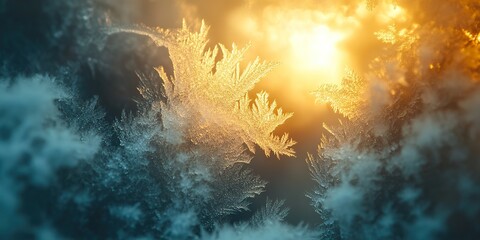 Wall Mural - Intricate Frost Patterns Adorn a Winter Window with Natural Beauty