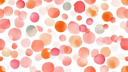 Wall Mural - abstract polka dot delight: a playful arrangement of watercolor-style polka dots in a warm, inviting