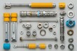 © giat - Precision Machine Parts Arranged on Gray Surface