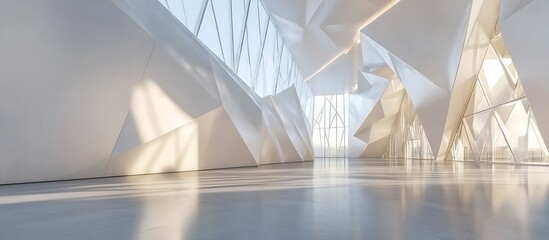 Poster - Bright and airy modern architecture with stunning geometric shapes illuminated by natural light : Generative AI