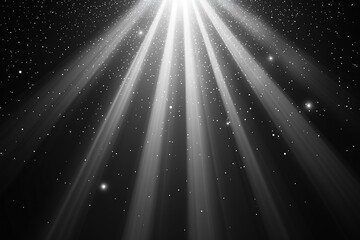 Leinwandbilder - Sparkling Light Rays with Floating Particles in a Dark Background : Generative AI
