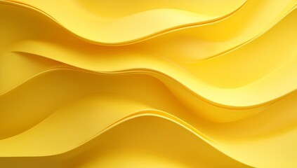 Aufkleber - Vibrant yellow waves of smooth material creating a dynamic and modern abstract background design : Generative AI