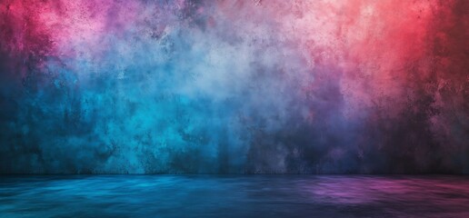 Aufkleber - Vibrant textured wall in shades of pink and blue offering a colorful and atmospheric backdrop : Generative AI