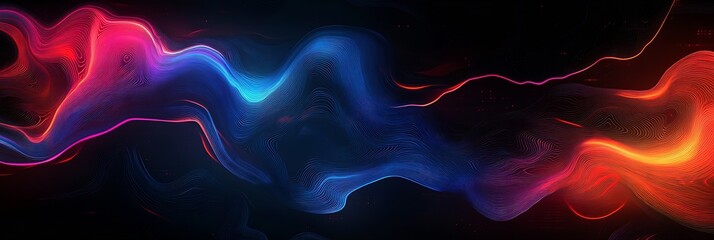 Leinwandbilder - Flowing waves of color creating an abstract design that captivates and enchants viewers with vibrant tones : Generative AI