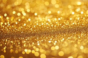 Fototapete - Radiant golden bokeh effect shimmering with light for a captivating and festive display : Generative AI