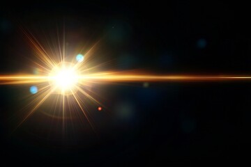 Poster - Golden hue of sunburst illuminating darkness with rays of light creating an enchanting atmosphere : Generative AI