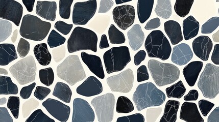 Wall Mural - urban tile surface sketch in clean vector style featuring various colored stones for modern design a