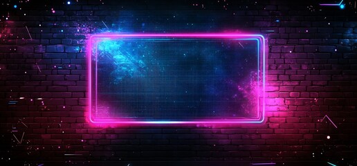 Poster - Dynamic neon frame against a dark background highlighting vibrant colors and artistic designs : Generative AI