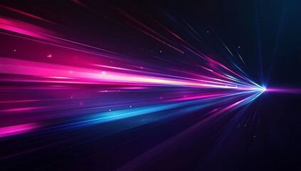 Fototapete - Vibrant Light Rays Creating Stunning Digital Background with Dynamic Color Patterns : Generative AI