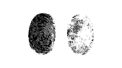 Wall Mural - fingerprint isolated on transparent background. vector black fingerprint on white transparent backgr