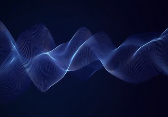Fototapete - Smooth blue wave patterns resembling digital sound waves with modern minimalistic aesthetics : Generative AI